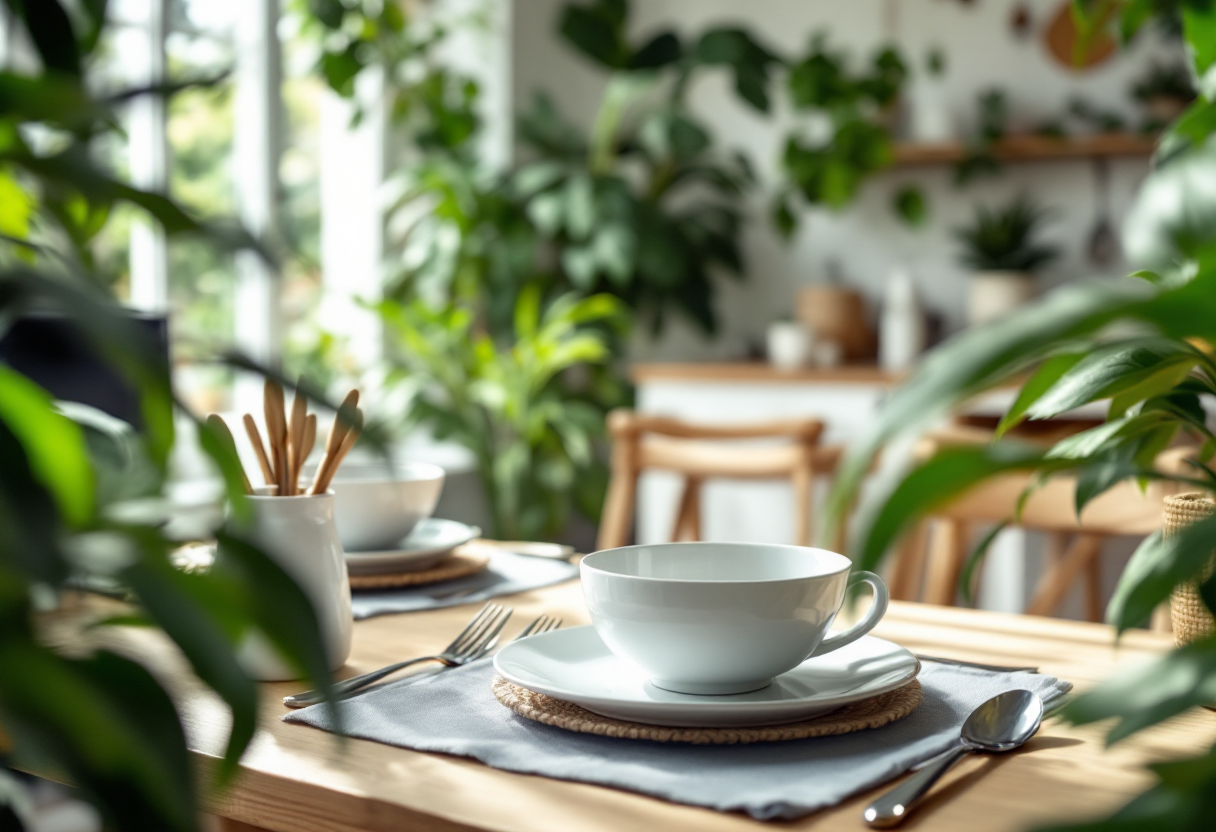 Immagine di una casa luminosa e decorata per la primavera