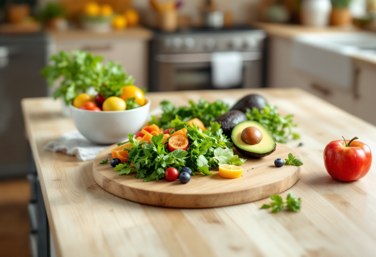 Piatto sano per la salute del fegato con verdure