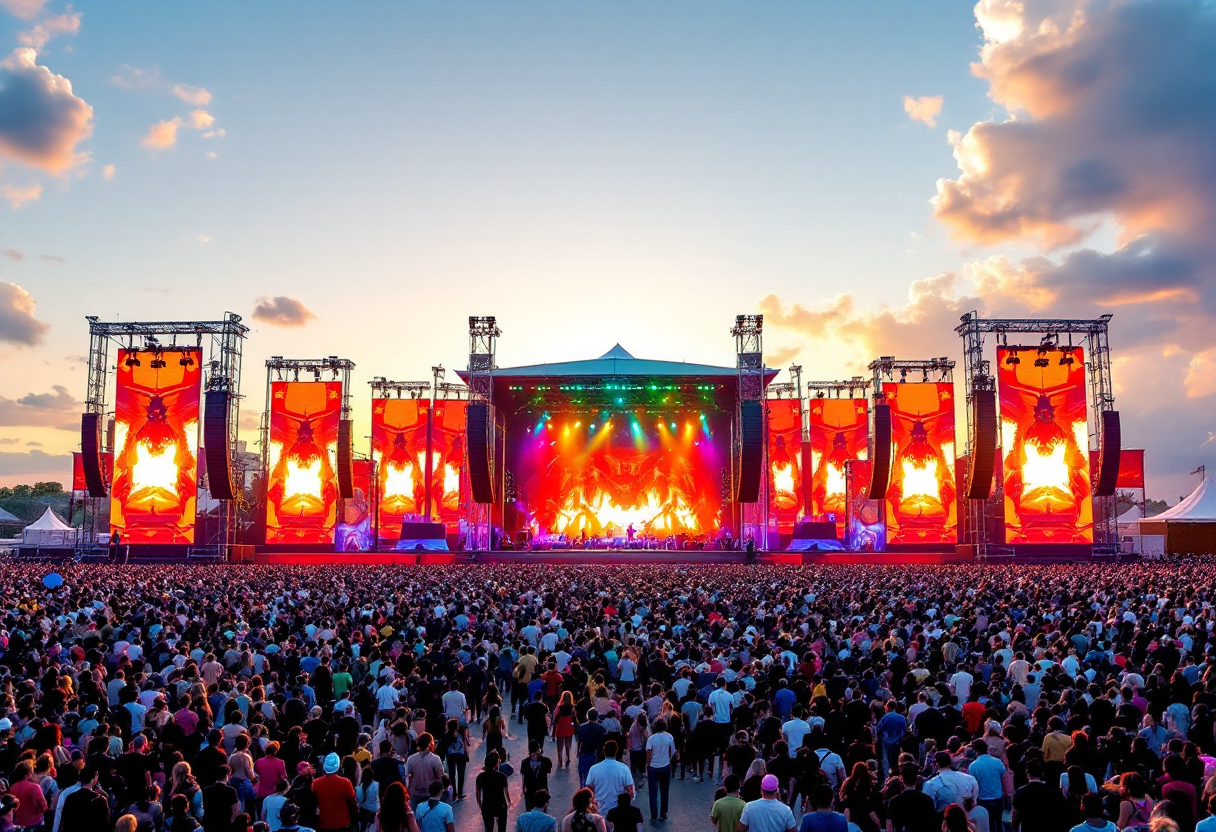 Immagine dell'Eurovision 2025 a Basilea con artisti sul palco