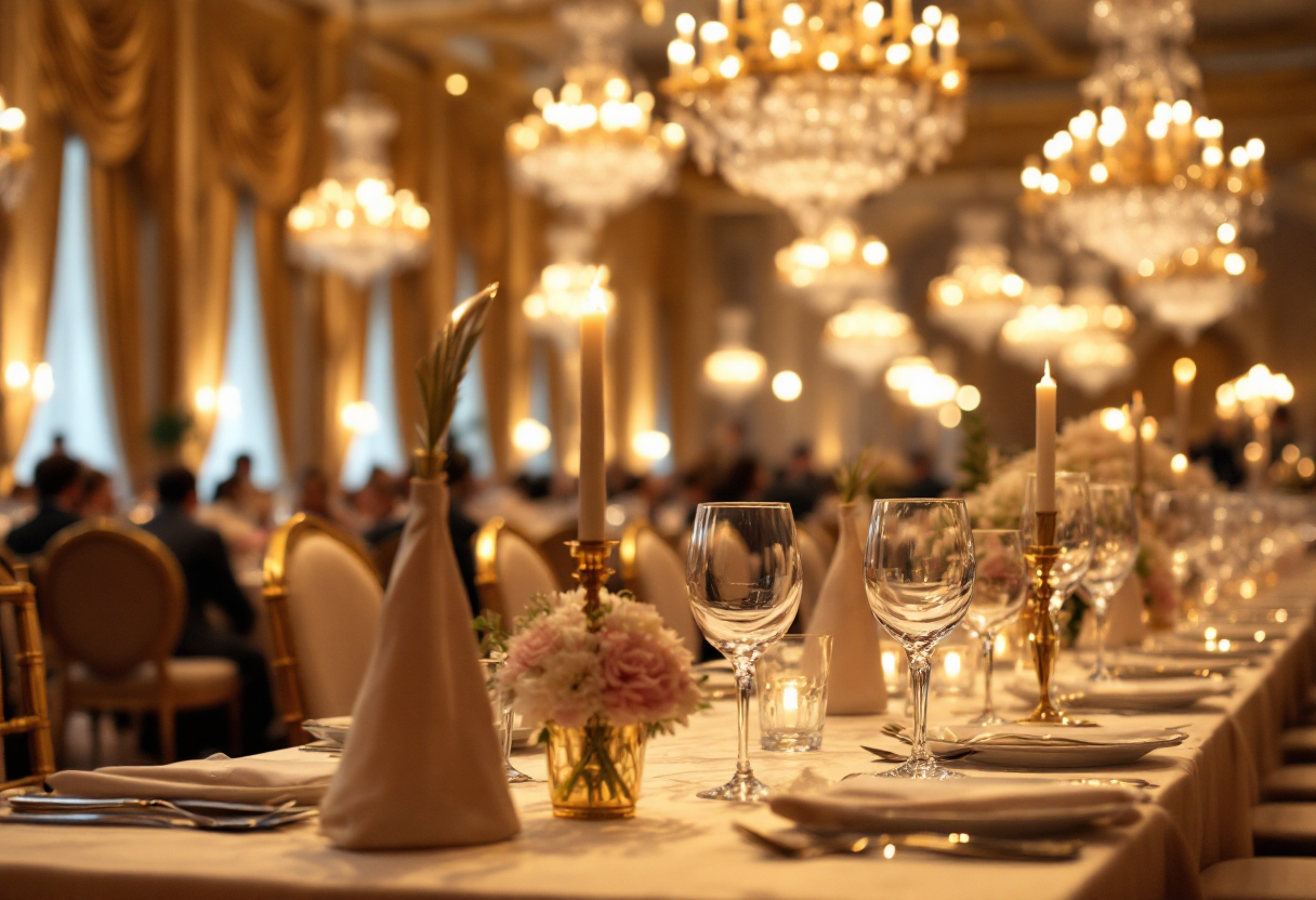 Reali svedesi in abiti eleganti durante il gala di stato