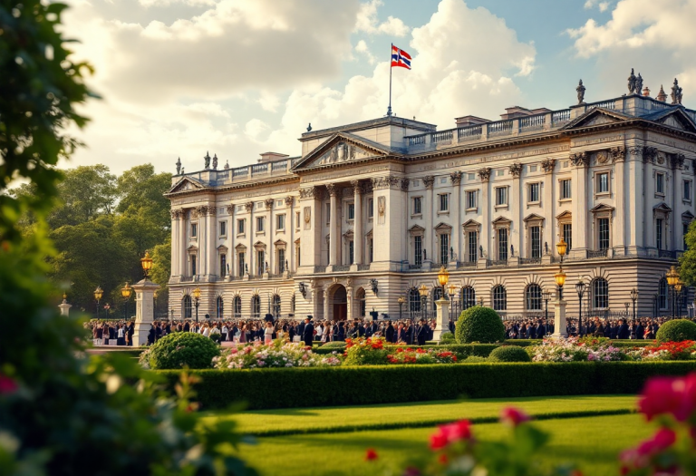 Kate Middleton con i suoi figli durante il Victor Day