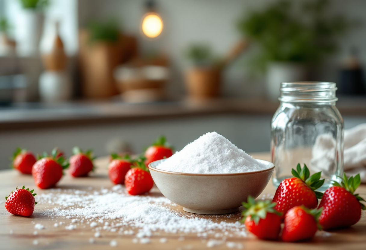 Barattolo di marmellata di fragole fresca