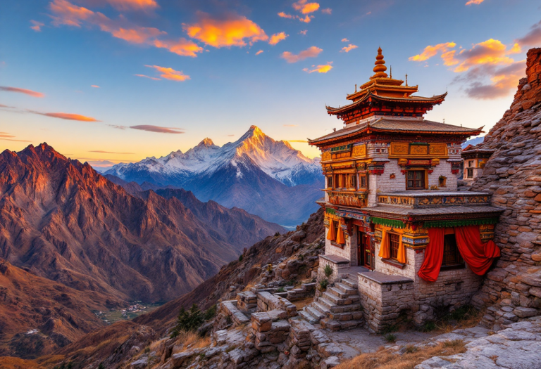 Cerimonia di matrimonio tibetano con elementi tradizionali