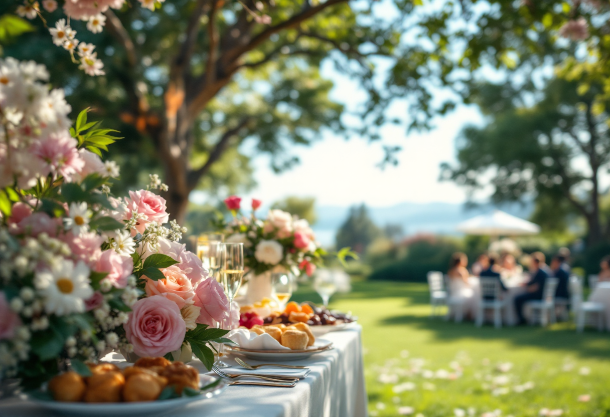 Matrimonio in Italia con decorazioni eleganti nel 2024