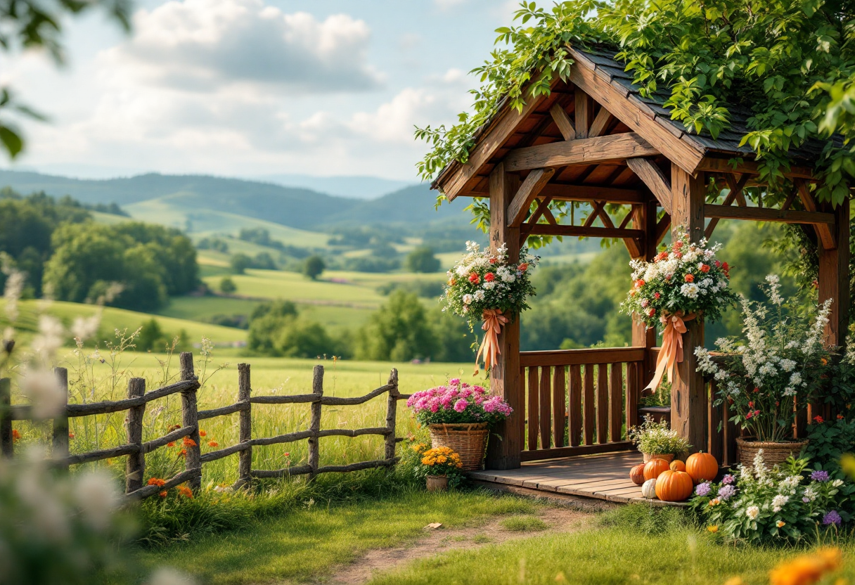 Matrimonio in fattoria con decorazioni rustiche e romantiche