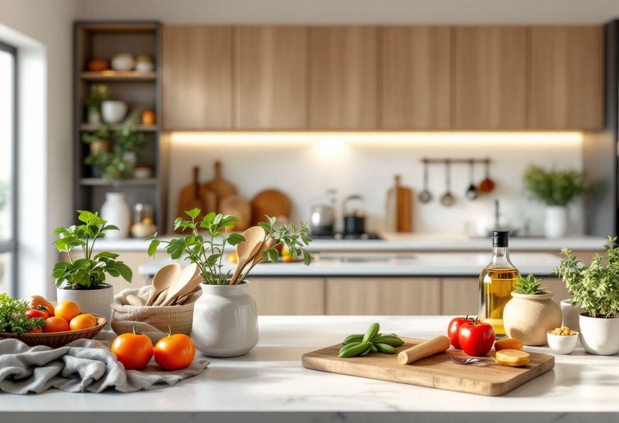 Myrta Merlino mentre cucina e discute di politica