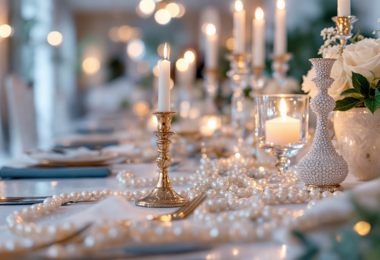 Collana di perle per look nuziale elegante