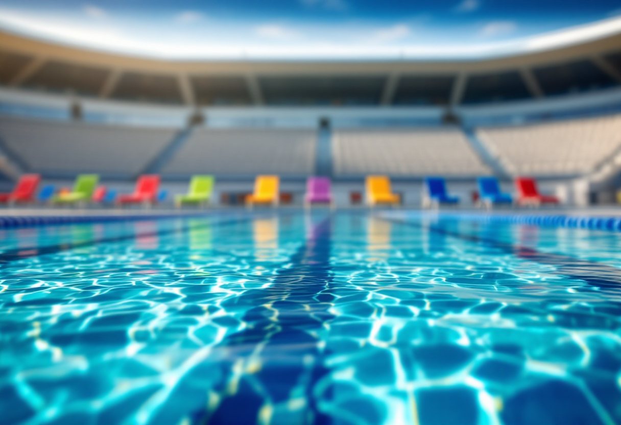 Sara Curtis in azione durante una gara di nuoto