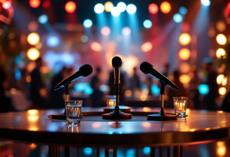 Stefano De Martino in un momento di conduzione televisiva