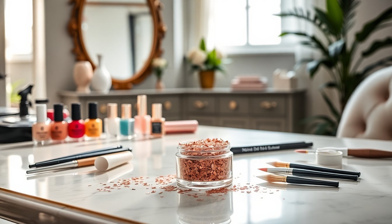 Decorazioni per Unghie: Flake Dorati Rosa per Effetti Straordinari