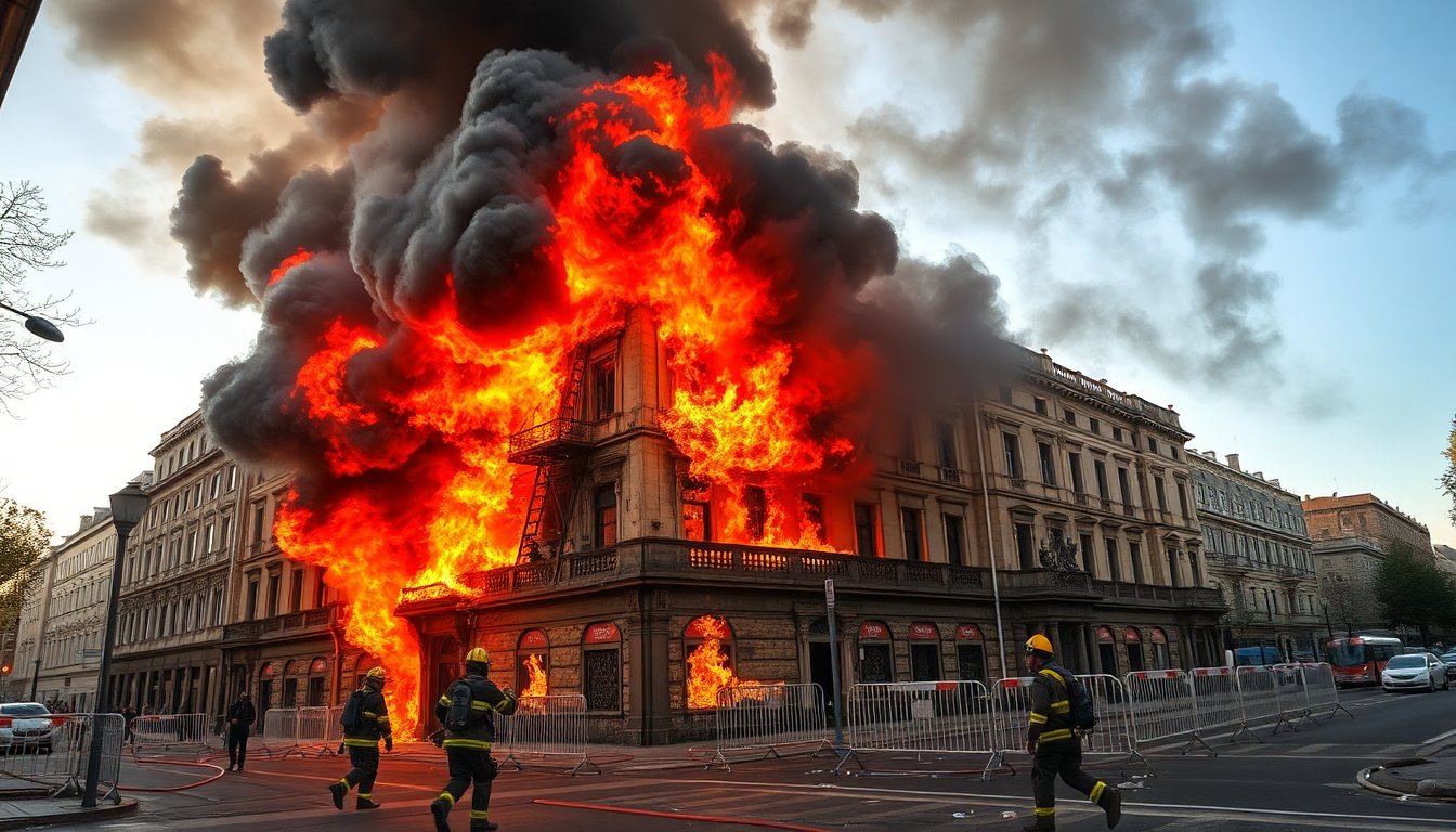 Incendio in centro città: evacuazione e danni ingenti