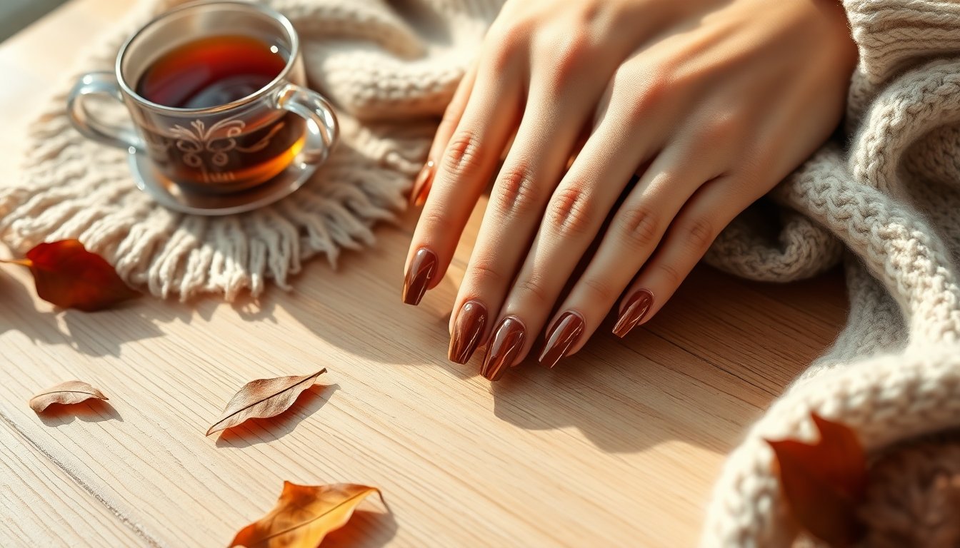 Manicure in vetro marrone: le tendenze invernali da non perdere