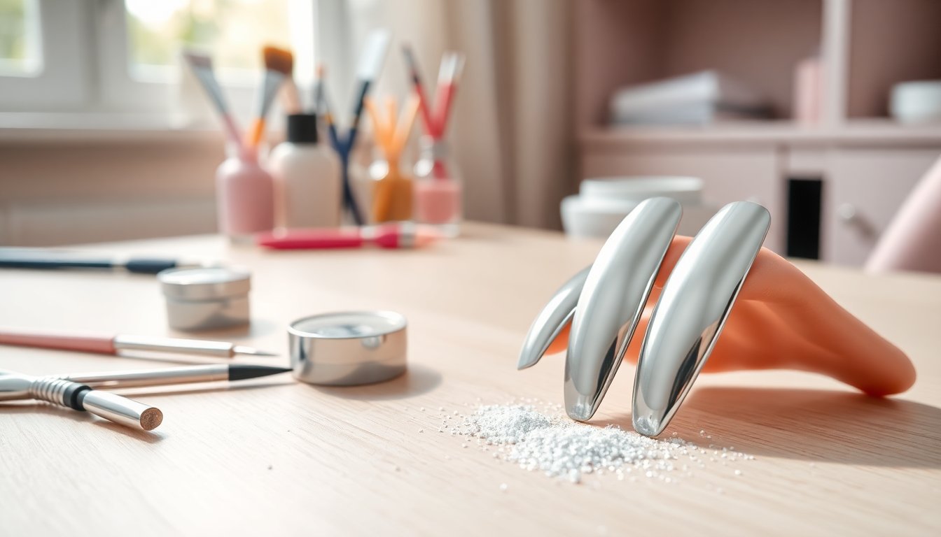 Polvere per unghie effetto specchio cromato: crea nail art uniche e sorprendenti