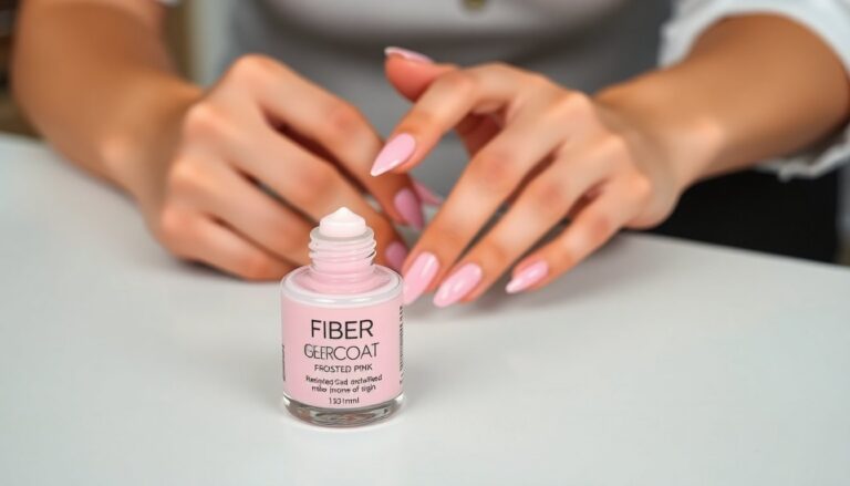 fiber coat gel frosted pink rinforzo e brillantezza per le unghie 1772115606