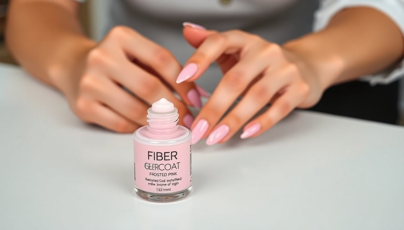 Fiber coat gel Frosted Pink: rinforzo e brillantezza per le unghie