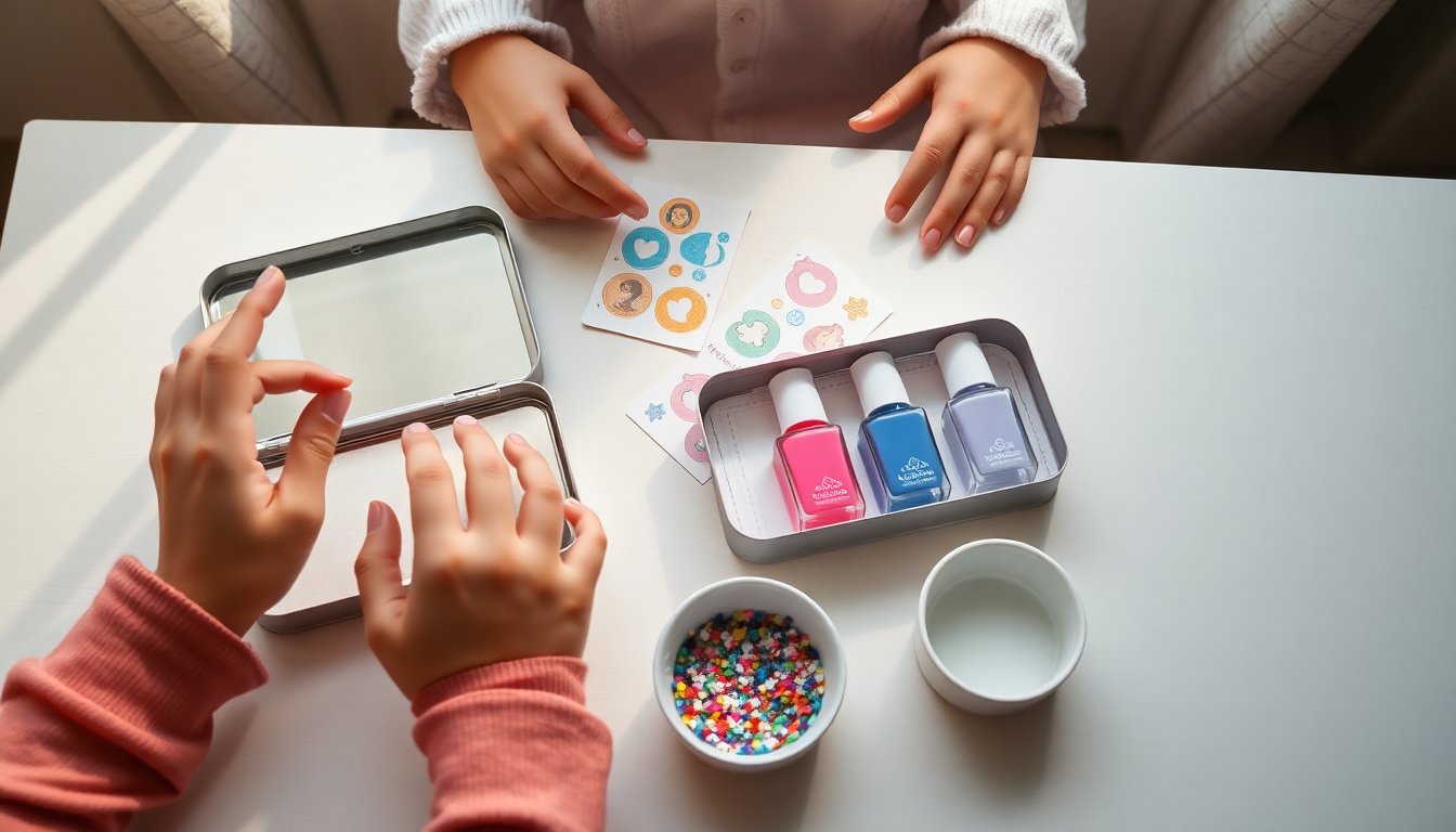 Kit manicure per bambine Martinelia Super Girl: smalti, adesivi e glitter