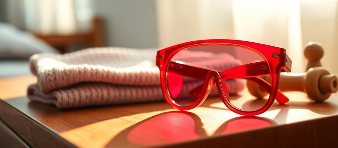 Occhiali da sole rosso lucido per bambine S0319 con lenti protettive