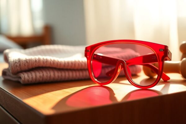 Occhiali da sole rosso lucido per bambine S0319 con lenti protettive
