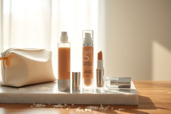 Routine solare viso con colore e stick riapplicatore per protezione SPF50