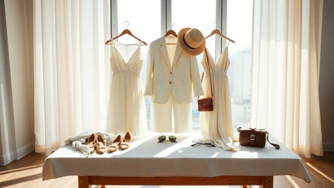 Capsule wardrobe estiva con tre abiti e accessori chiave