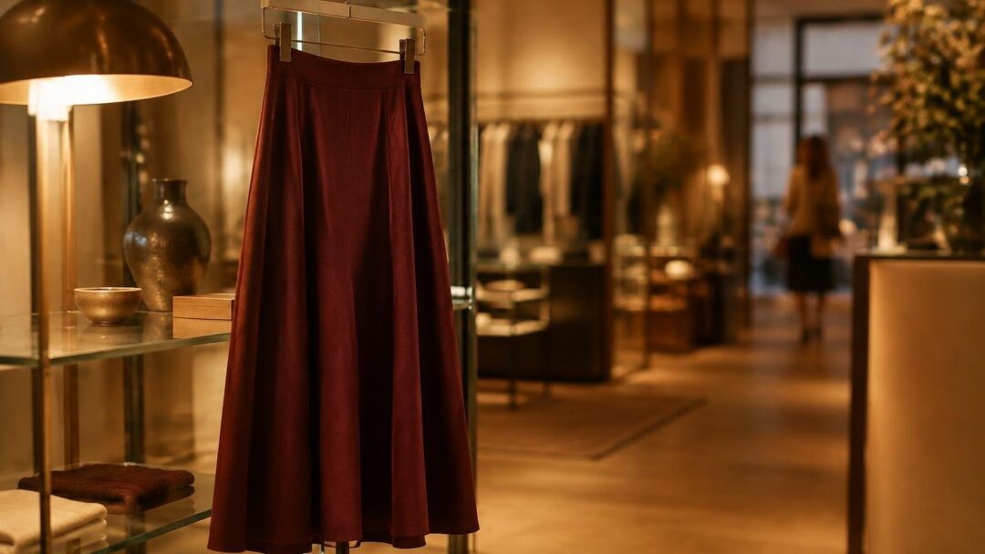 Burgundy midi skirt: come indossarla con stile questa stagione