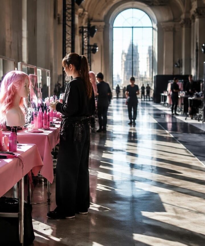 Capelli e trucco rosa: le nuove sfumature della Paris Fashion Week