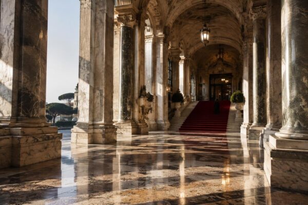 Il celebre Scorpio Cape di Tiziani Roma indossa Kris Jenner a Roma
