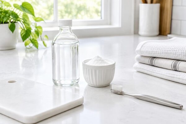 Trucchi con acqua ossigenata per denti, tessuti e taglieri