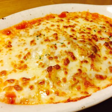 pasta alfredo con pollo al horno