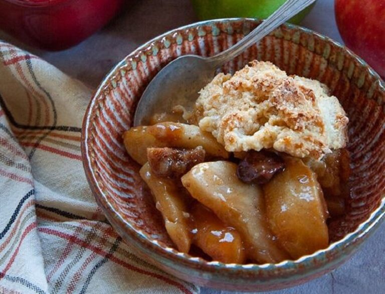 crumble de manzana y caramelo al horno