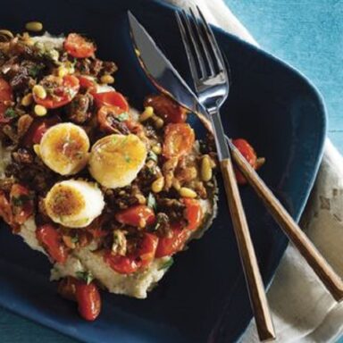 filetes de dorada con caponata de cardo