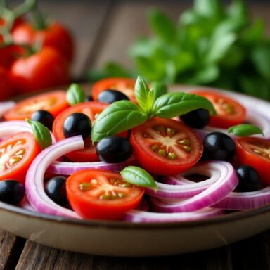 Ensalada de morros con ingredientes frescos y colorati