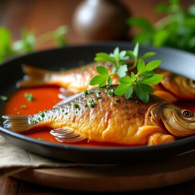 Lubina cucinata a la plancha con contorni freschi