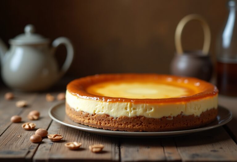 Tarta de turrón decorada con frutos secos y chocolate