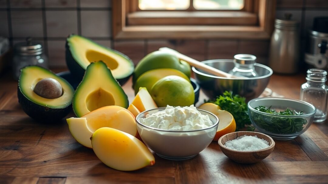 Receta rápida de crema de aguacate y manzana con queso cottage en 5 minutos