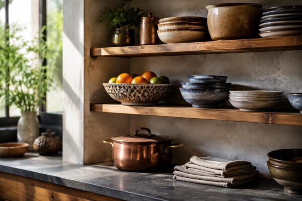 Cómo organizar estanterías abiertas de cocina con estilo y funcionalidad