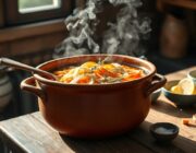 Cómo preparar un caldo dorado y aromático con pollo entero