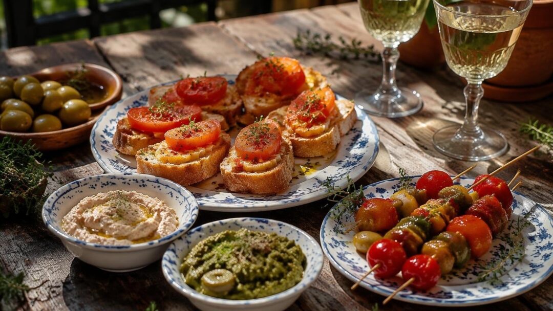 Montaditos, dips y brochetas: combinaciones frescas y cremosas
