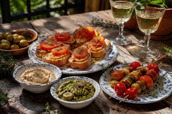 Montaditos, dips y brochetas: combinaciones frescas y cremosas