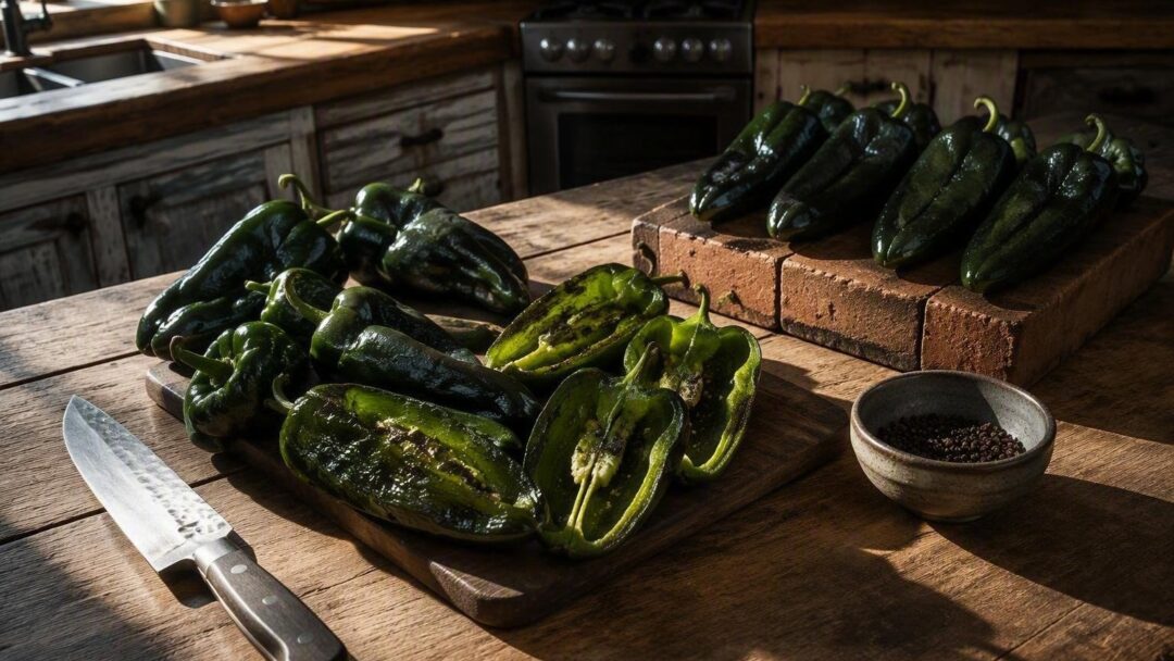 Cómo asar, pelar y desvenar chiles poblanos sin romperlos