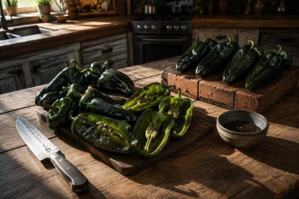 Cómo asar, pelar y desvenar chiles poblanos sin romperlos