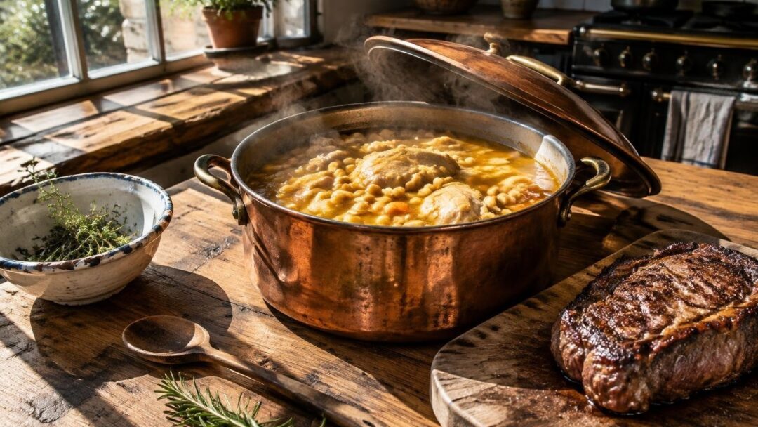 Cómo preparar un caldo de cocido sin rancio y un bife jugoso