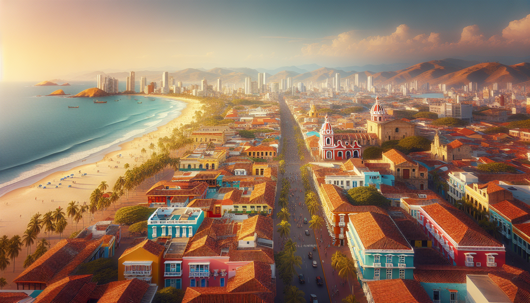 Vista panoramica di Cartagena de Indias nel Caribe