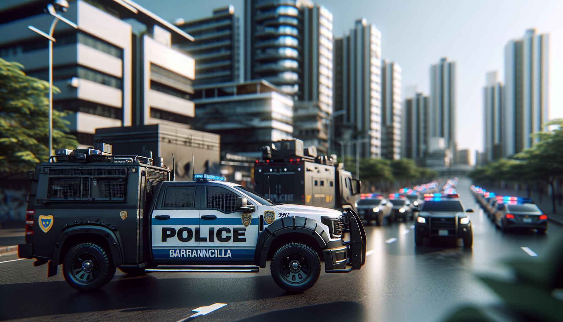 Policía realizando operativos en Barranquilla