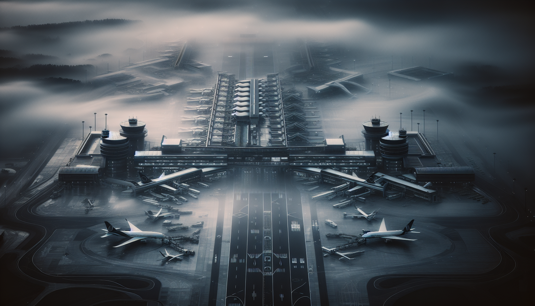 Aeropuerto José María Córdova con densa niebla