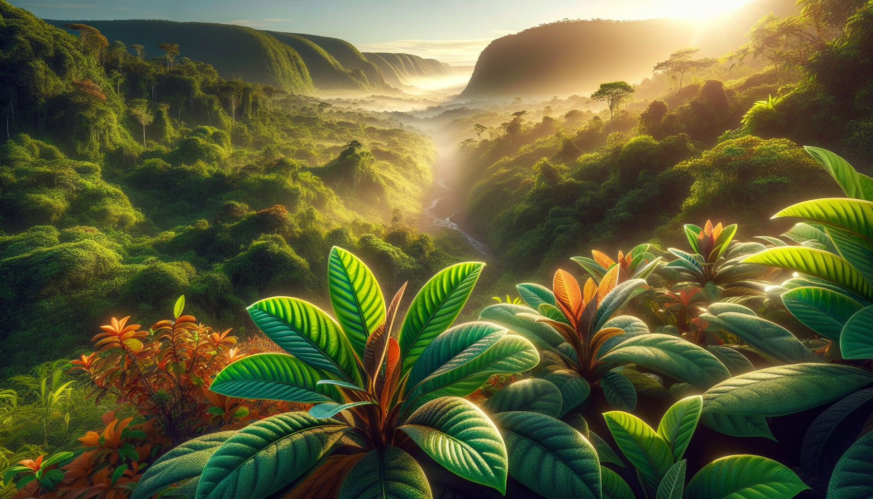 Paesaggio del Surinam con flora e fauna diverse