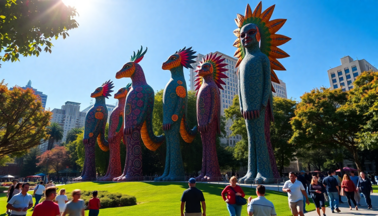 Las majestuosas esculturas de alebrijes llegan a San Francisco