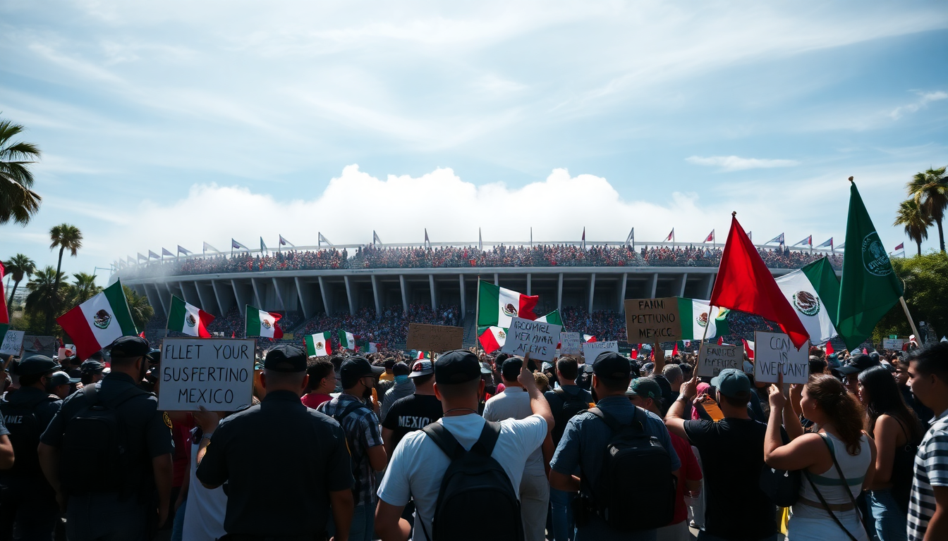 México se enfrenta a la República Dominicana en medio de protestas por inmigración