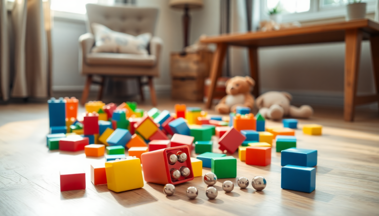 Advertencia de seguridad sobre bloques magnéticos para niños