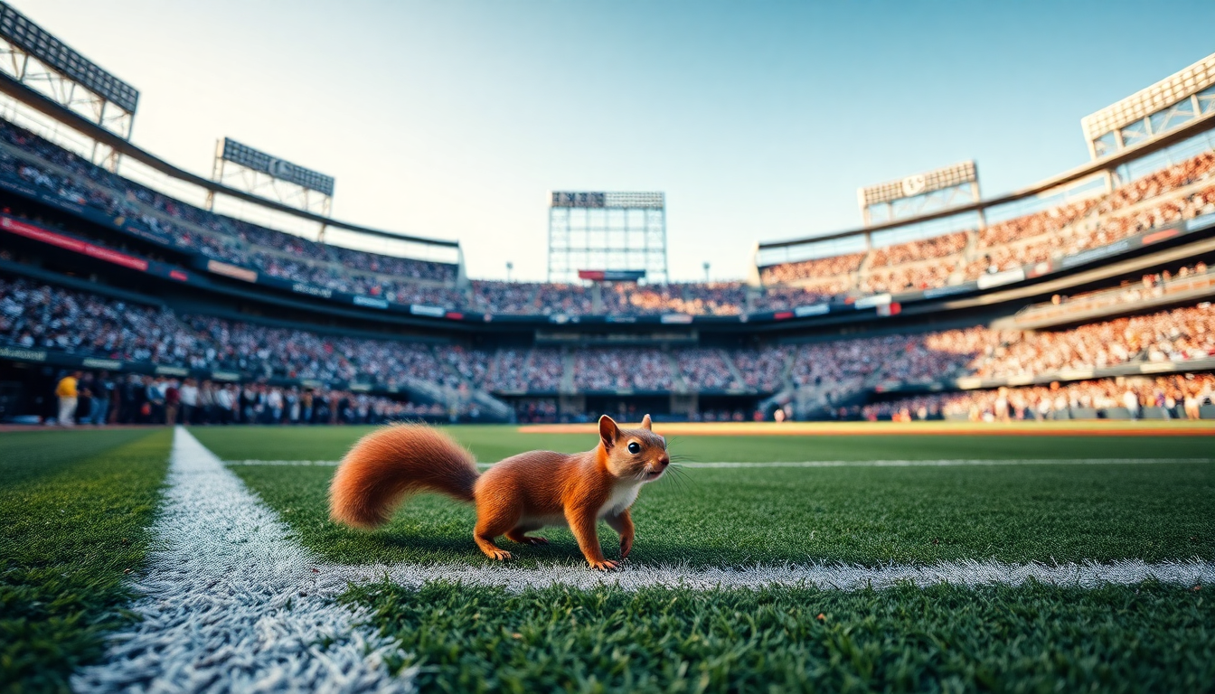 La inesperada aparición de una ardilla en el Yankee Stadium